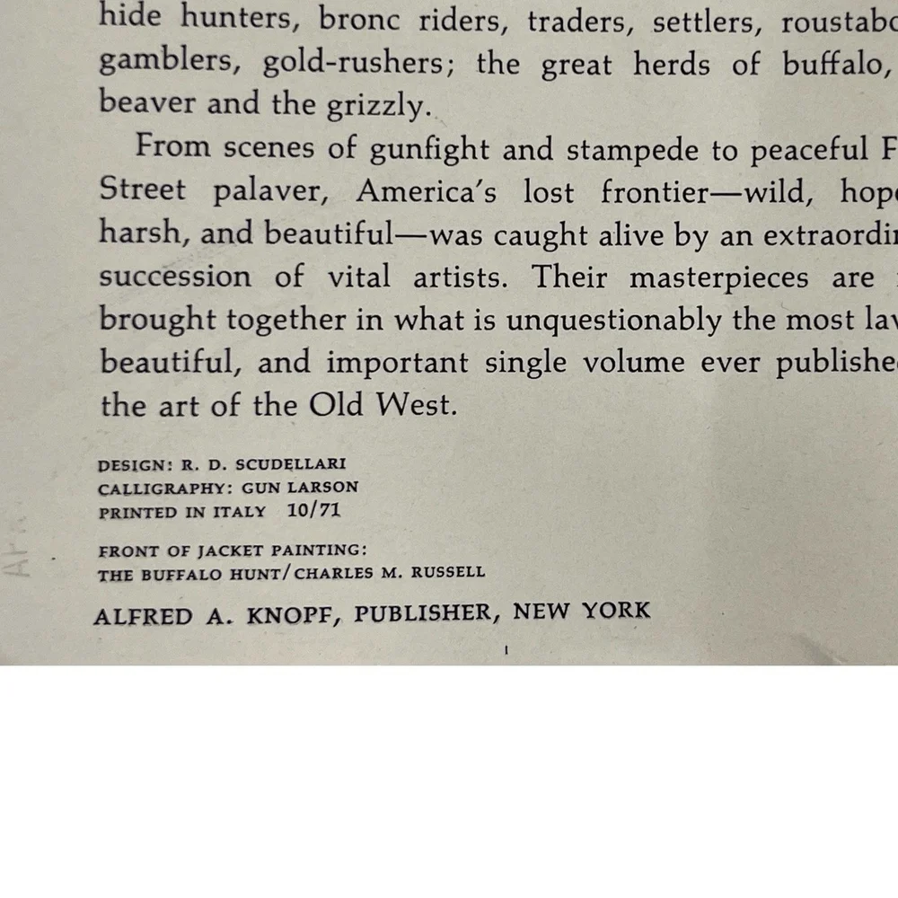 Vintage Hardcover Book - The Art of the Old West, Western Art